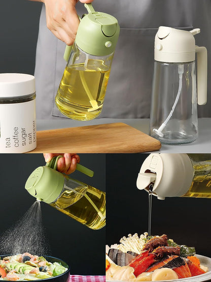 Oil Sprayer + Pouring Bottle for Cooking(14.5oz/430ml)