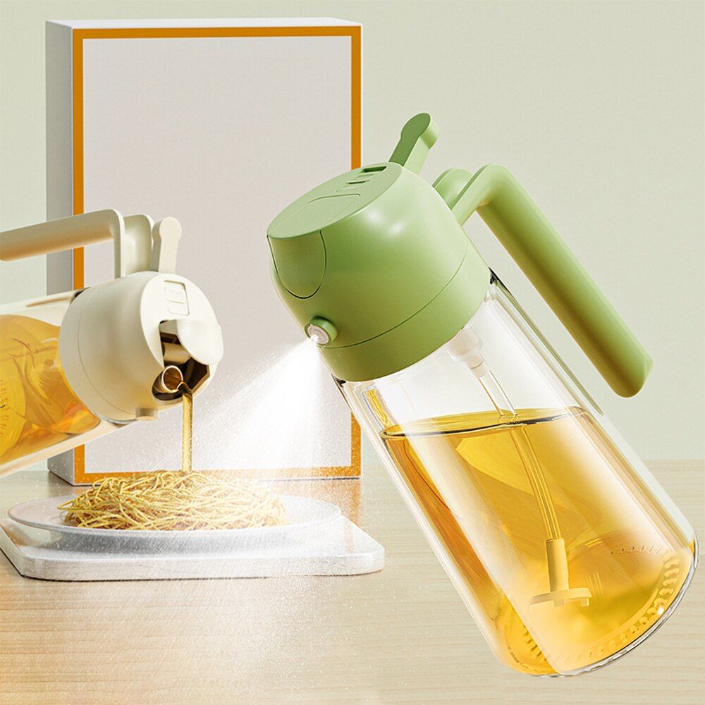 Oil Sprayer + Pouring Bottle for Cooking(14.5oz/430ml)