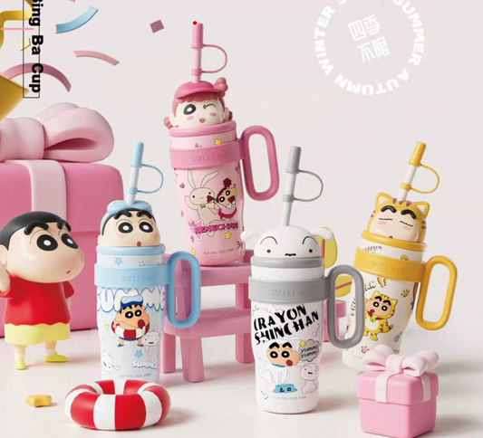 Shin-chan Bottle: 900ml Premium Insulated Bottle with 3D Character Top and INFUSER