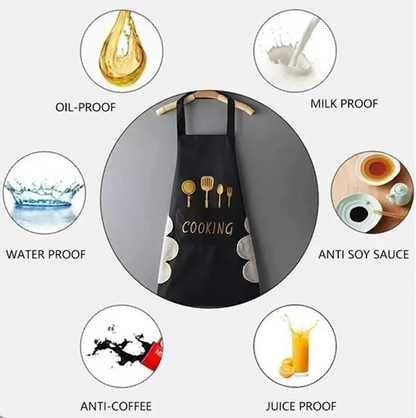 Waterproof Kitchen aprons with Pocket and Hand Wiping Area