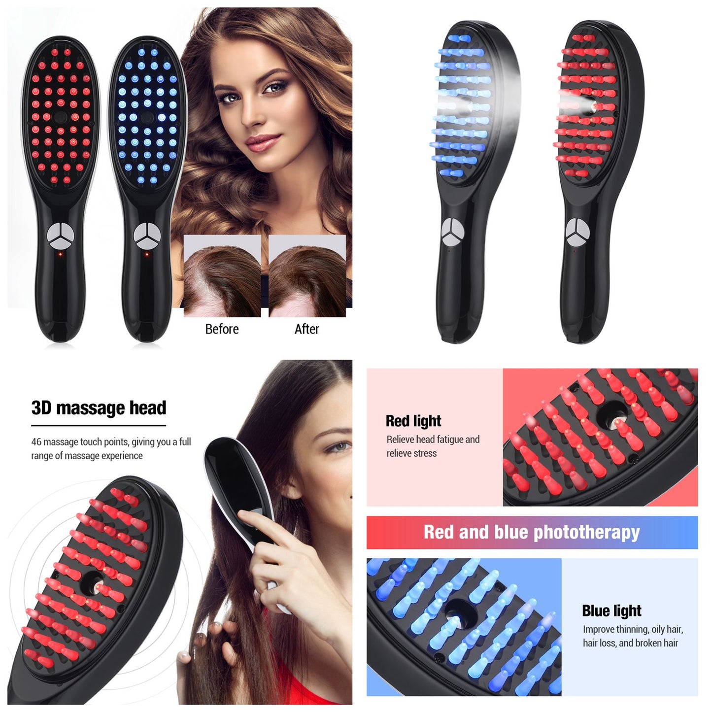 LED Scalp Massage Brushes with Mist!